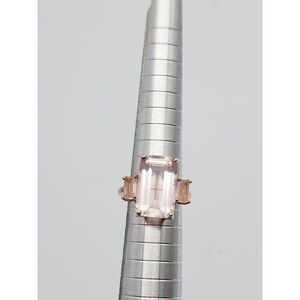 Rose Gold Sterling Silver Rose Quartz Ring Size 5.5